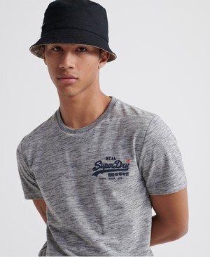 Superdry Vintage Logo Pasteline Férfi Pólók Sötét Szürke | VDXHG4587